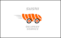 Logotipo de entrega de sushi